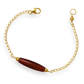 7.5" Handmade 14/20 Gold Filled Red Horn Bracelet