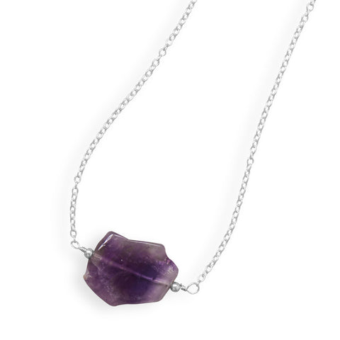 Handmade Amethyst Slice Necklace