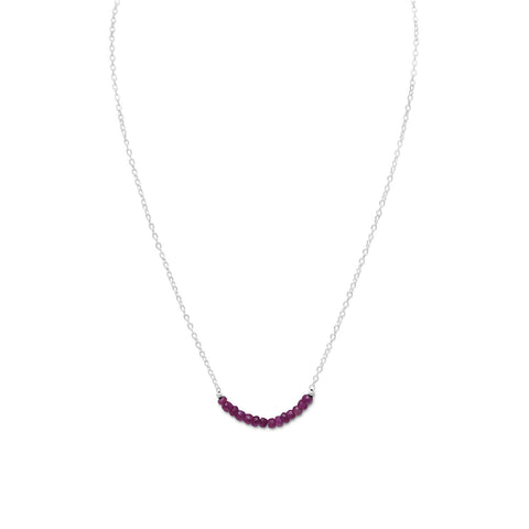 Faceted Ruby Bead Necklace - July Birthstone