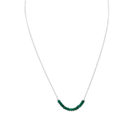 Faceted Emerald Bead Necklace - May Birthstone