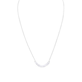 Faceted Rainbow Moonstone Bead Necklace - October Birthstone