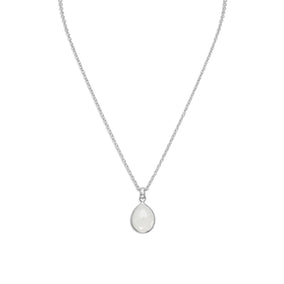 16" + 2" Freeform Faceted Pear Moonstone Necklace