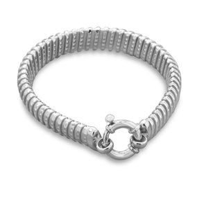 7.25" Rhodium Plated Tubogas Bracelet