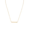 18" 14 Karat Gold Plated Bar Necklace with CZ