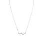 18" Rhodium Plated Heartbeat Necklace
