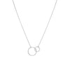 16" + 2" Rhodium Plated Circle Link Necklace