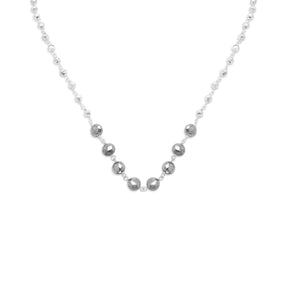 16" + 1.5" Two Tone Pyrite Bead Necklace