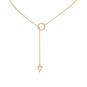 24" 14 Karat Gold Plated Multishape Lariat Necklace