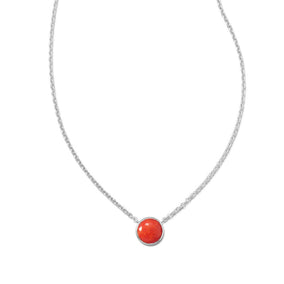 16" + 2" Freeform Faceted Quartz over Reconstituted Coral Necklace