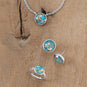 16" + 2" Freeform Faceted Quartz over Turquoise Necklace