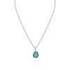 16" + 2" Freeform Faceted Quartz over Turquoise Pear Drop Necklace
