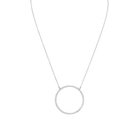 Large CZ Circle Necklace