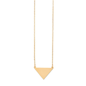 18" 14K Gold Plated Engravable Triangle Necklace