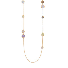 14 Karat Gold Plated Multistone Necklace