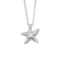 Rhodium Plated Starfish Necklace with Diamond