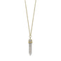 14 Karat Gold Plated Gray Moonstone Spike Necklace