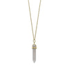 14 Karat Gold Plated Gray Moonstone Spike Necklace