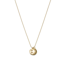 14 Karat Gold Plated Love You to the Moon and Back Charm Necklace