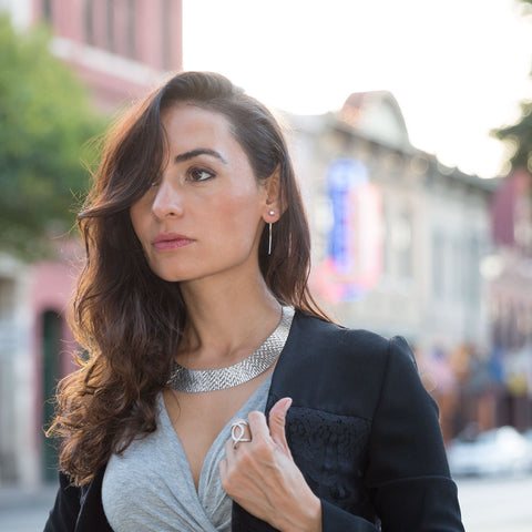 Rhodium Plated Cleopatra Style Necklace