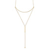 14 Karat Gold Plated Long Bar Drop Necklace