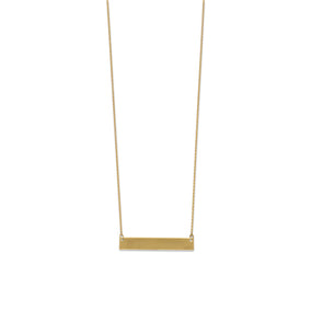 14 Karat Gold Plated Engravable Bar Necklace
