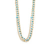 Triple Strand Gold Tone Multistone Necklace