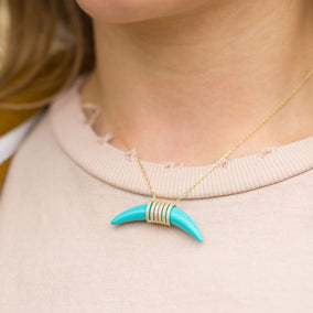 14 Karat Gold Plated Resin Horn with CZ Embellishment