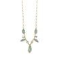 14 Karat Gold Plated Aquamarine and Blue Topaz Necklace