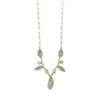 14 Karat Gold Plated Aquamarine and Blue Topaz Necklace