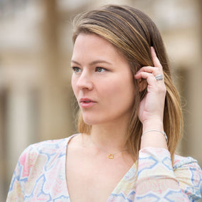 Two Tone Open Heart Necklace