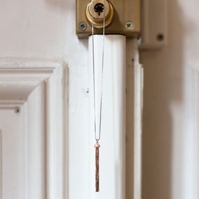 Two Tone Snake Chain Tassel Necklace