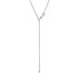 Rhodium Plated Adjustable Box Chain and Ball Necklace