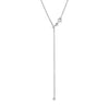 Rhodium Plated Adjustable Box Chain and Ball Necklace