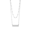 Rhodium Plated Double Strand Engravable Bar Necklace