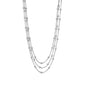 Rhodium Plated 3 Strand Satellite Chain Choker