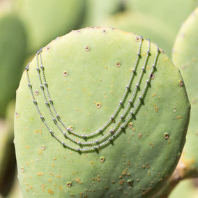 Rhodium Plated 3 Strand Satellite Chain Choker