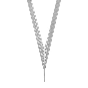 Rhodium Plated 7 Strand Bar Drop Necklace