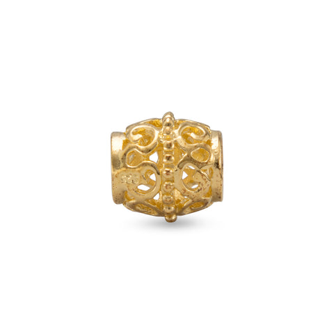 14 Karat Gold Plated Barrel Bead