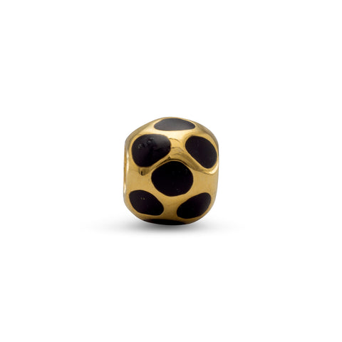 14 Karat Gold Plated and Enamel Bead