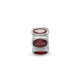 Bead with Red Oval CZs