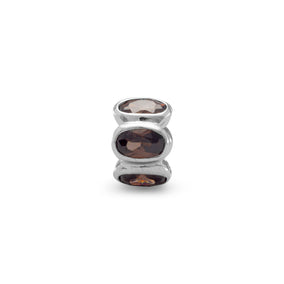 Bead with Brown Oval CZs