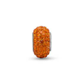 Orange Pave Crystal Bead
