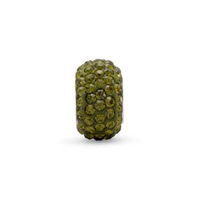 Olive Green Pave Crystal Bead
