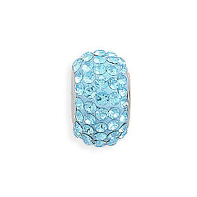 Light Blue Pave Crystal Bead