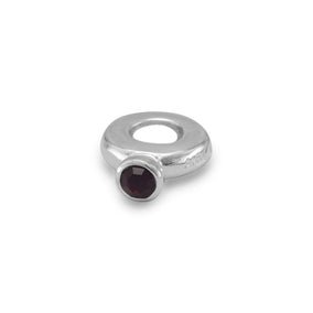 Ring Bead with Dark Red Crystal