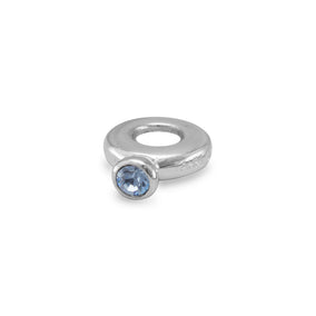 Ring Bead with Light Blue Crystal