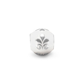 White Bead with Flower Design