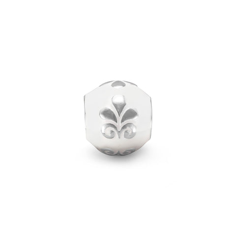 White Bead with Flower Design