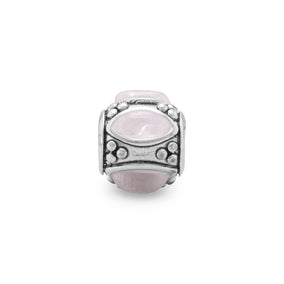 Oxidized Bead with Rose Quartz