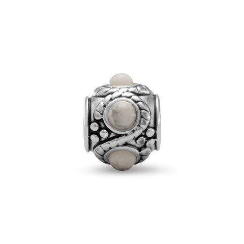 Oxidized Bead with Howlite